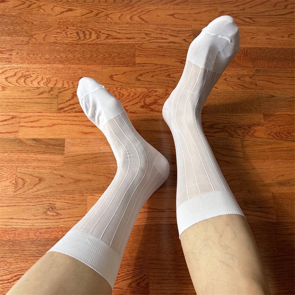 Men's Ultra Thin Sheer Socks 80% Polyamide 20% Spandex for Formal Dress Wear