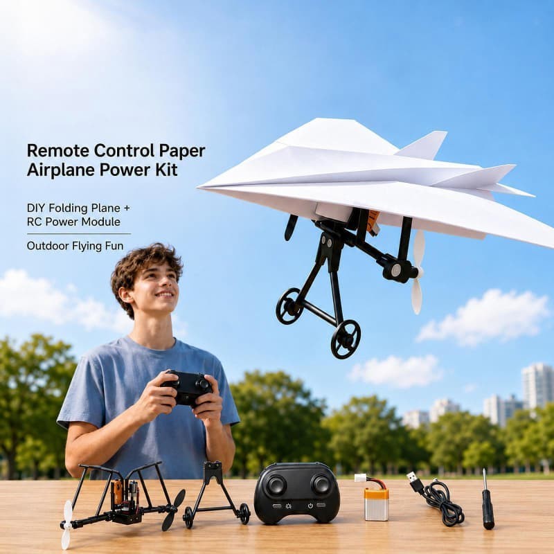 RC Paper Airplane Kit DIY Model Airplane Flying Toy Outdoor Creative Fixed Wing