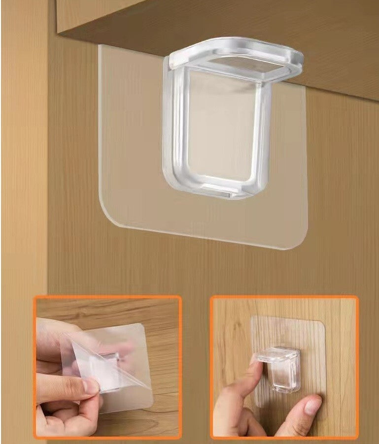 Shelf Bracket Support 10x Plastic Self Adhesive Wardrobe Cabinet Shelves Holders