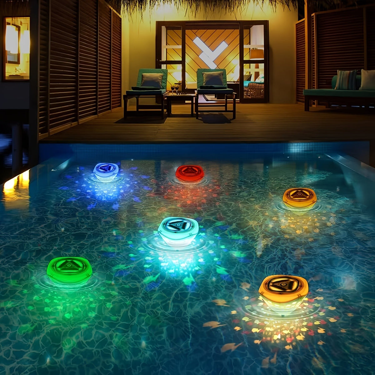 IP67 Floating LED Pool Light Fish Projection For Pond Bath Party Underwater Lamp