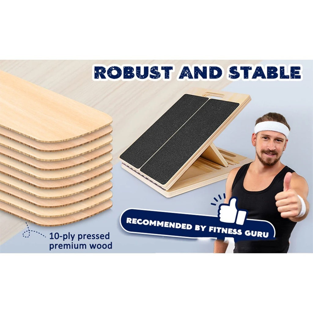 Professional 5 Level Calf Stretcher Incline Board Ankle Wooden Slant Board