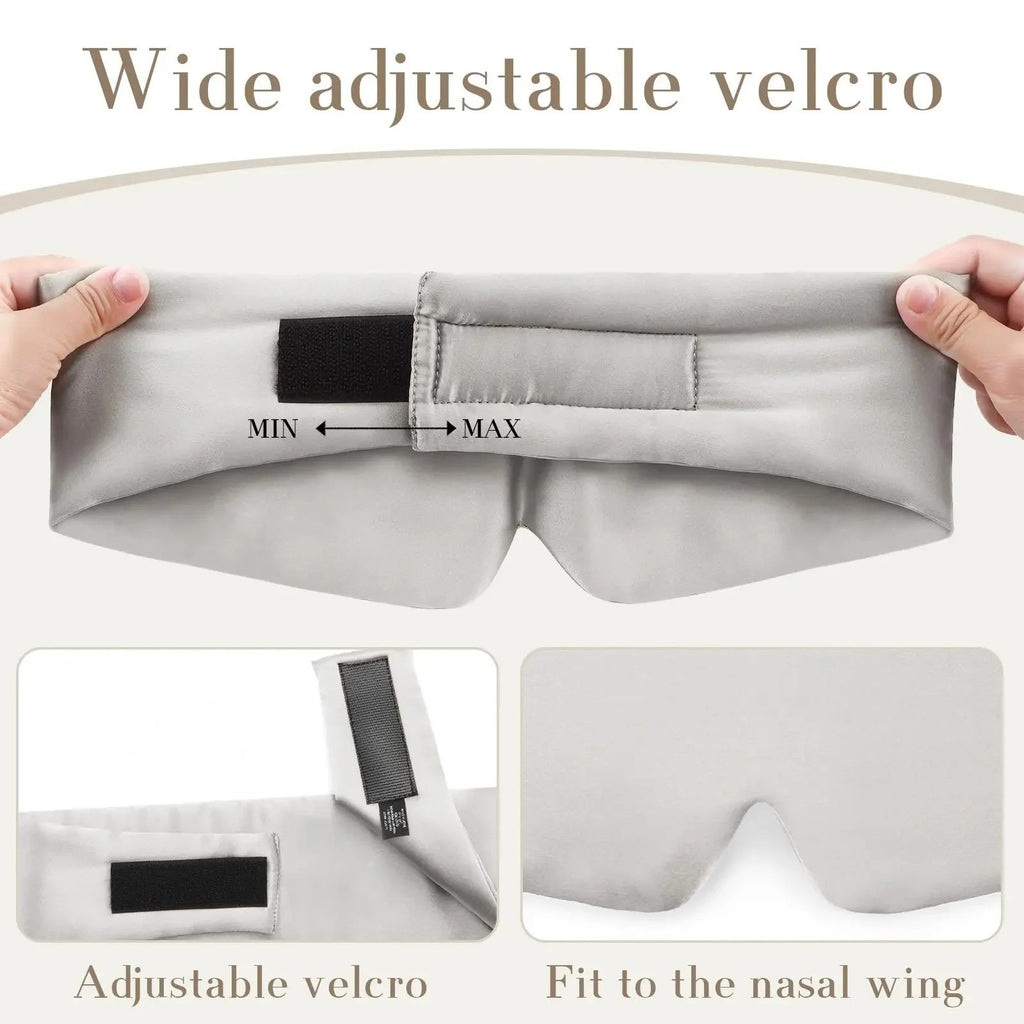 Adjustable 100% Mulberry Silk Sleep Mask for Side Sleepers Eye Mask for Women UK