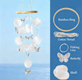 Shell Wind Chime for Outside, Butterfly Sea Glass Shell Wind Chime