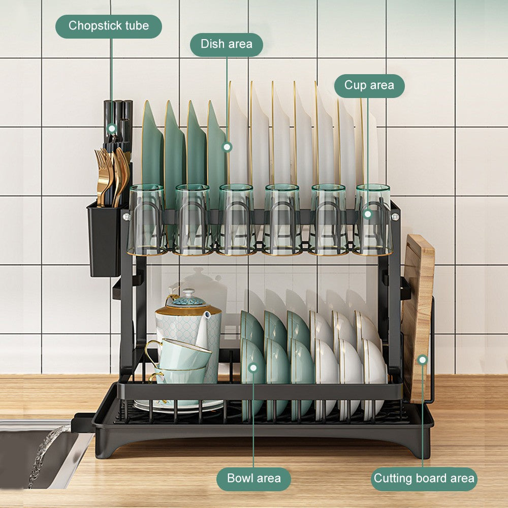Dish Drainer Rack Space-Saving Racks for Kitchen CounterMetal countertop Drying