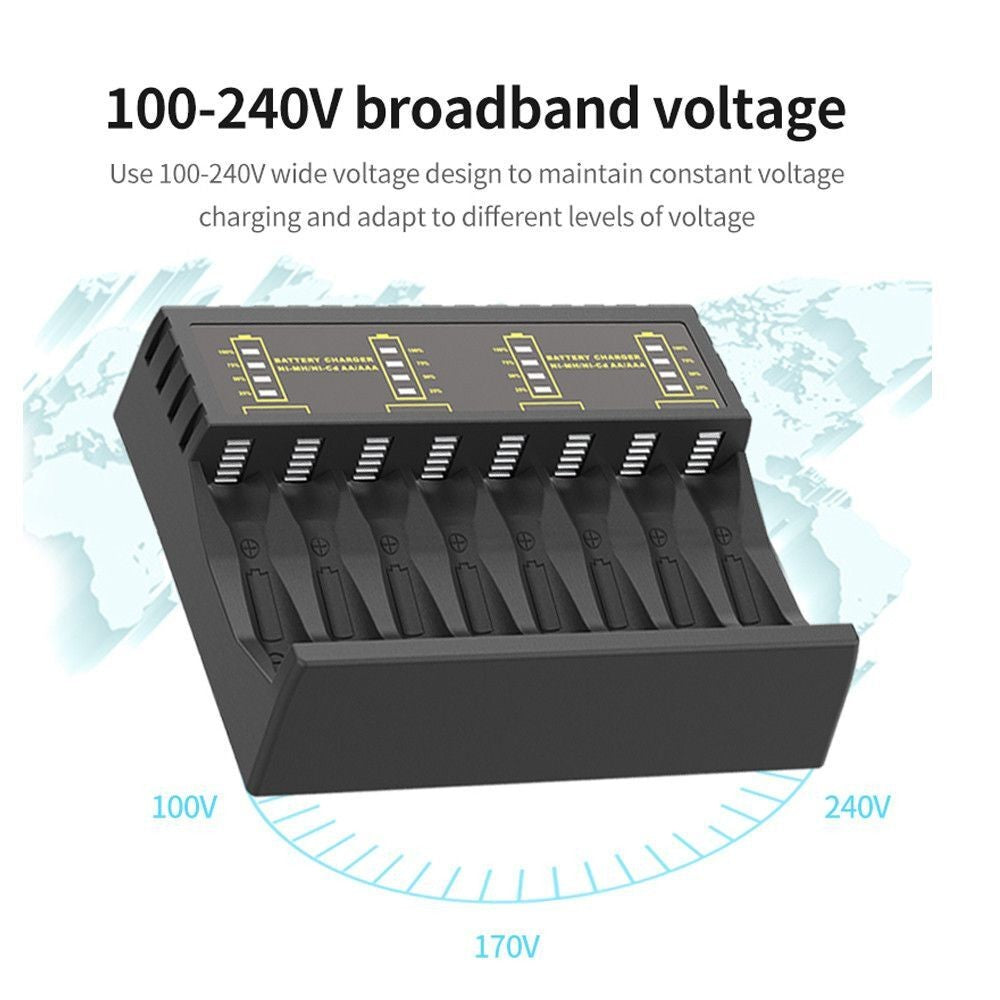 Slot Intelligent Battery Charger For AA AAA NI-CD NI-MH Rechargeable Batteries