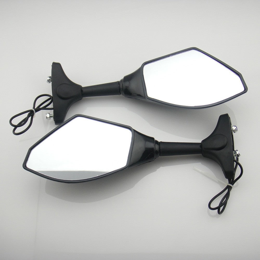 Motorcycle Racing Rearview Mirrors Integrated Indicator LED Turn Signal Black.*