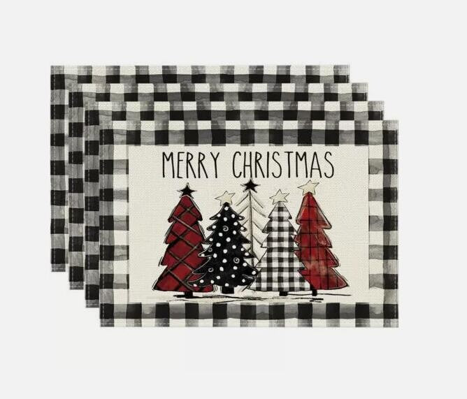Set of 4  Dining Table Placemat Christmas Placemats Place Mats Xmas Dinner Table