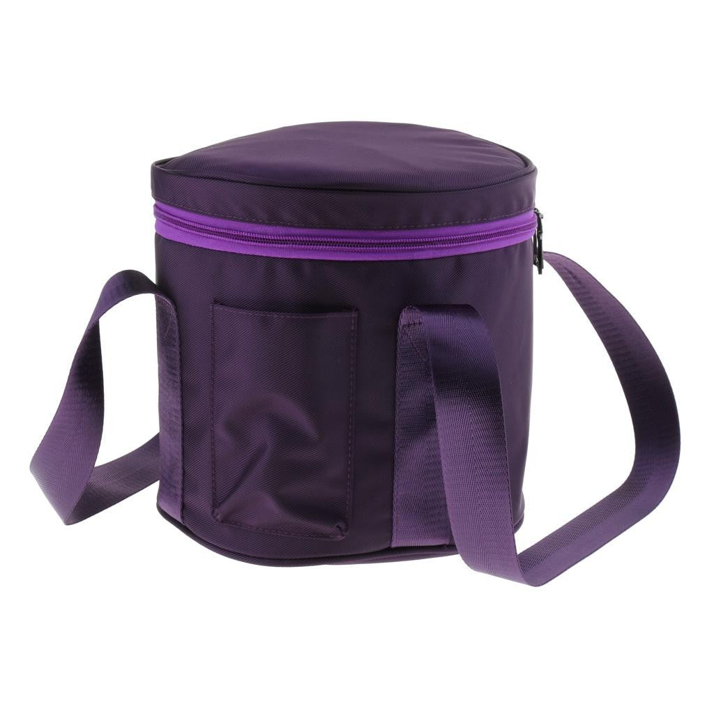 Cotton Crystal Singing Bowl Yoga Carry Case Carrier with Handle Dark Purple