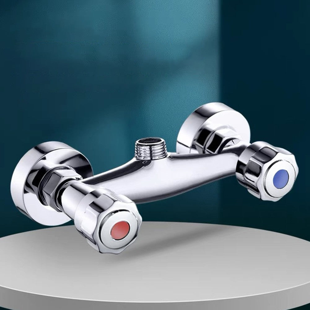 Easily Installed Wall Mounted Chrome Finished Dual Control Shower Faucet