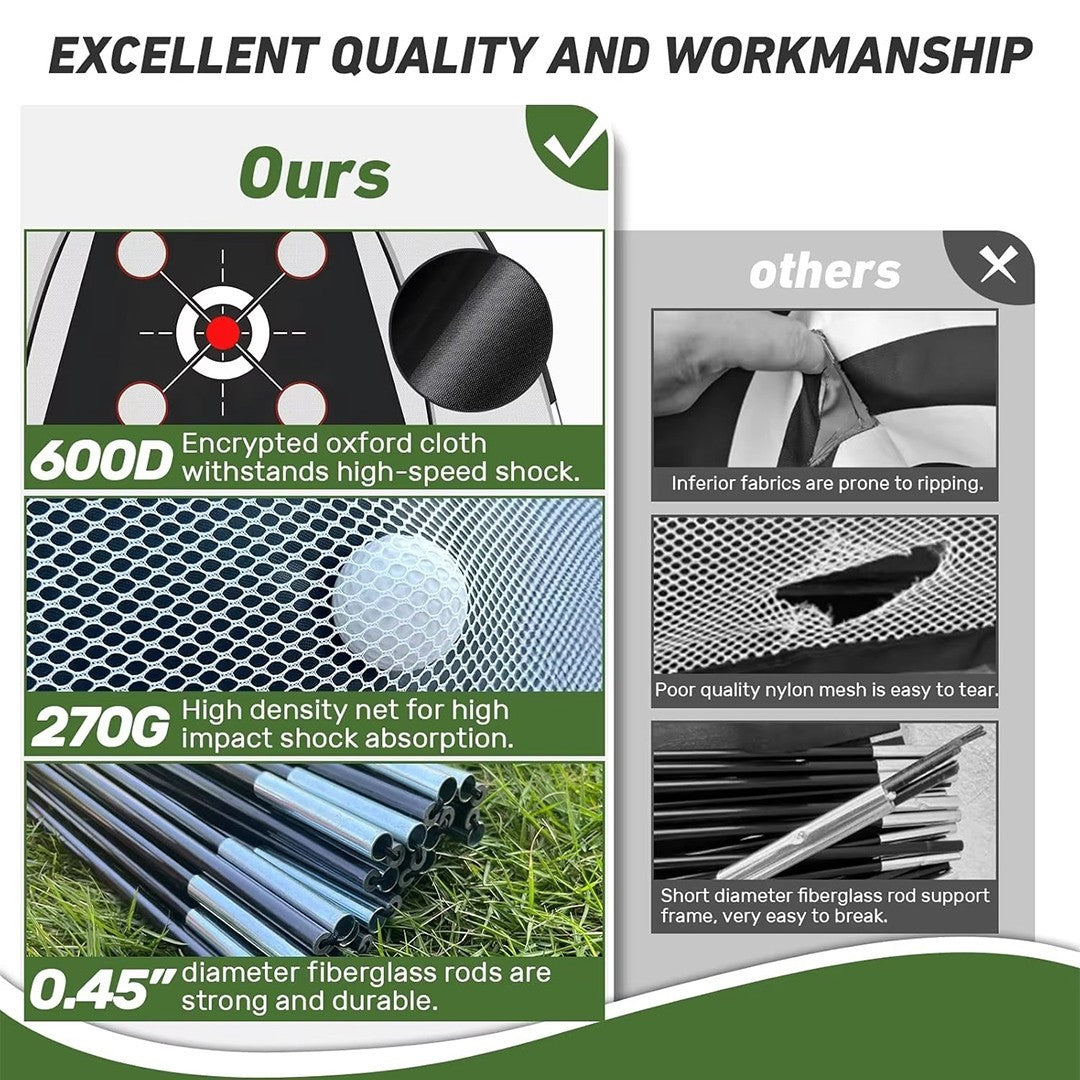 10x7ft Golf Practice Net Hitting Aid Training Driving Chipping Indoor Outdoor UK