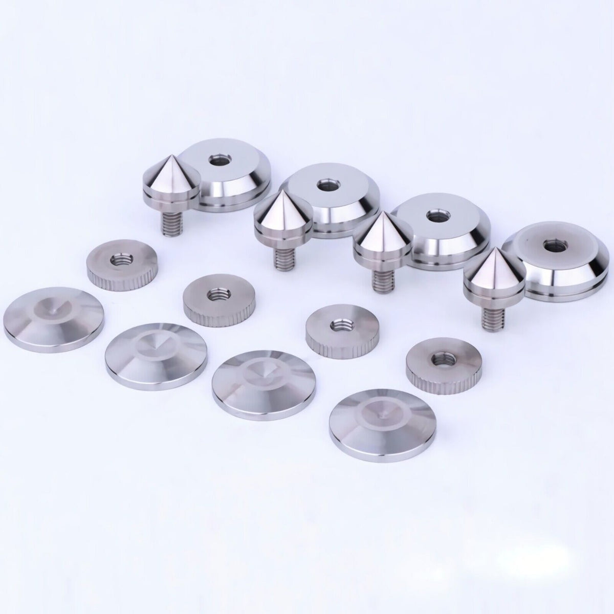 4PCS Adjustable Speaker Stand Turntable Isolation Feet Pad Stainless Steel Stand