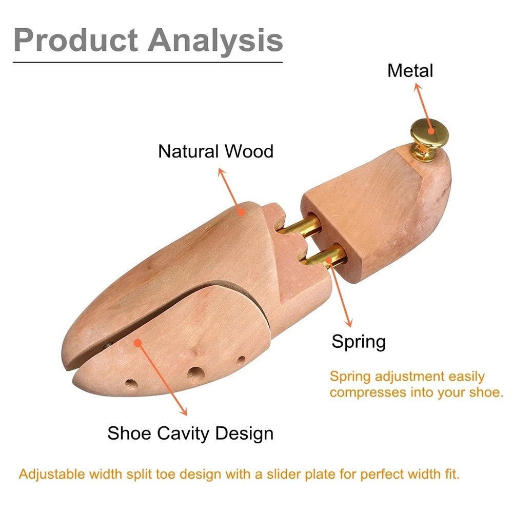 Wood Men's Shoe Stretcher Shoe Trees Shape Real Cedar Wood Pair of UK 8-10