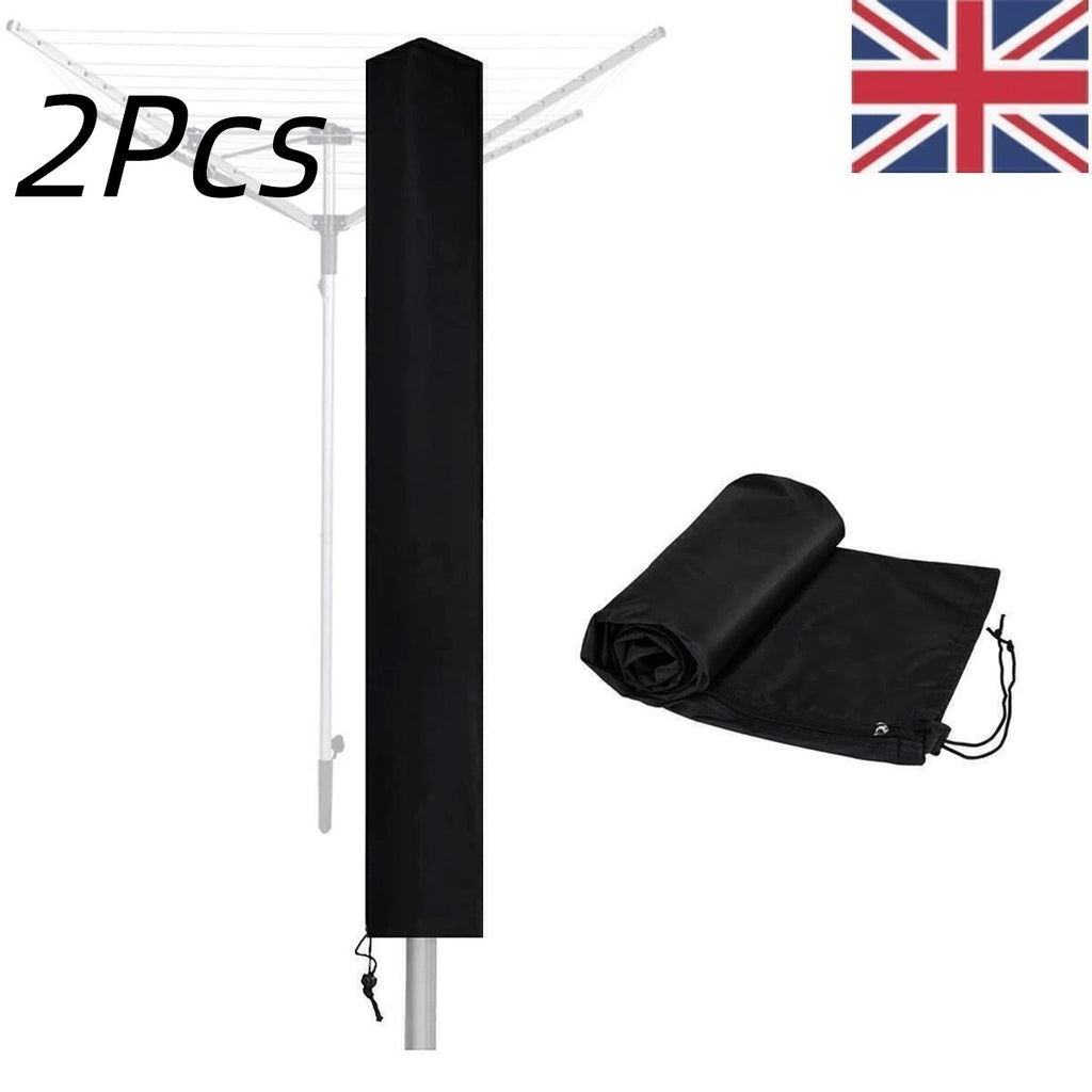 2x Heavy-Duty Waterproof Rotary Washing Line Cover with Zip Airer Protection
