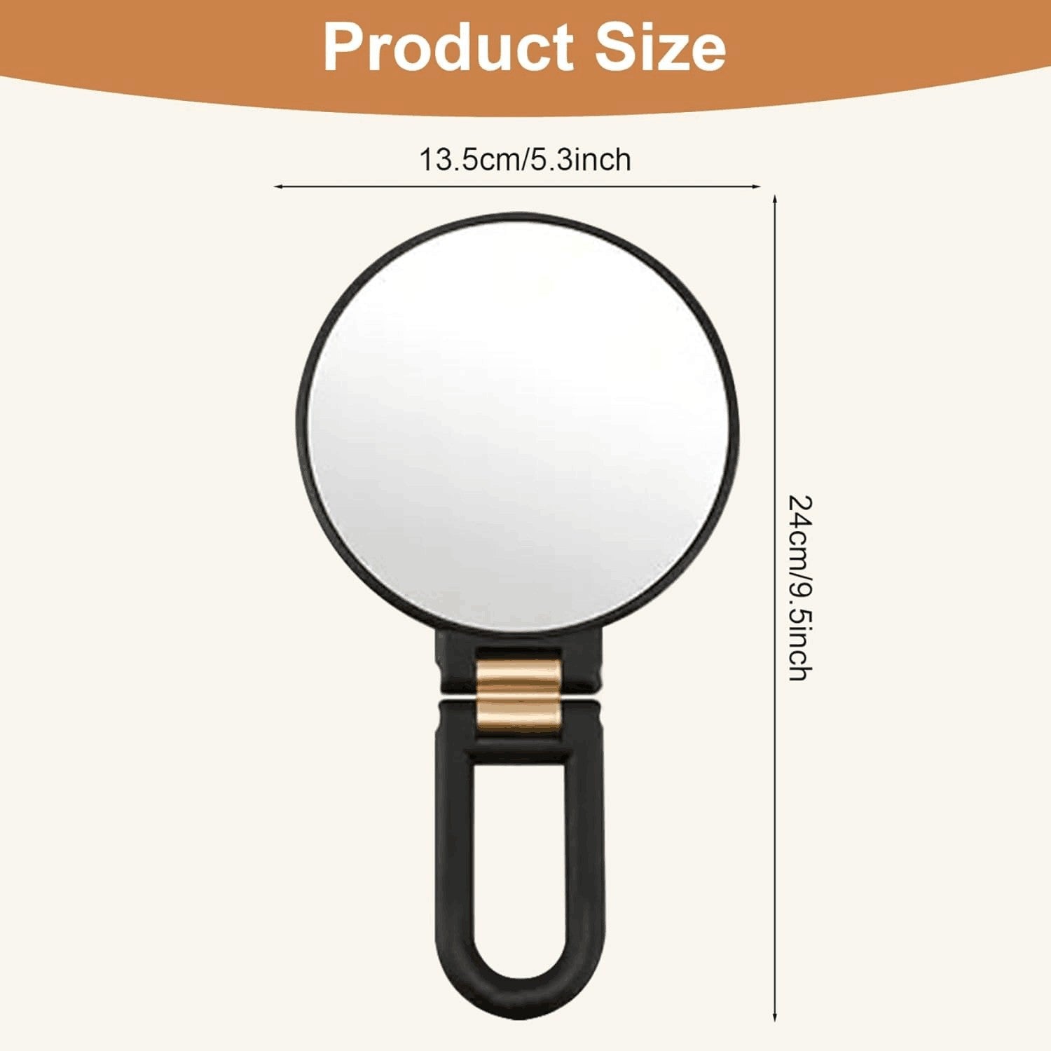 50x Magnifying Makeup Mirror Portable Double-Sided Mirror Adjustable Handle PN