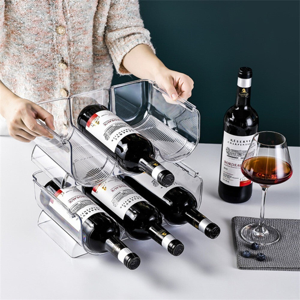 Stackable 1/2/3 Bottle Storage Holder Rack Water Wine drink for Fridge