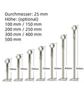 2 x Rod holder stainless steel adjustable ceiling mount curtain rod 25 mm