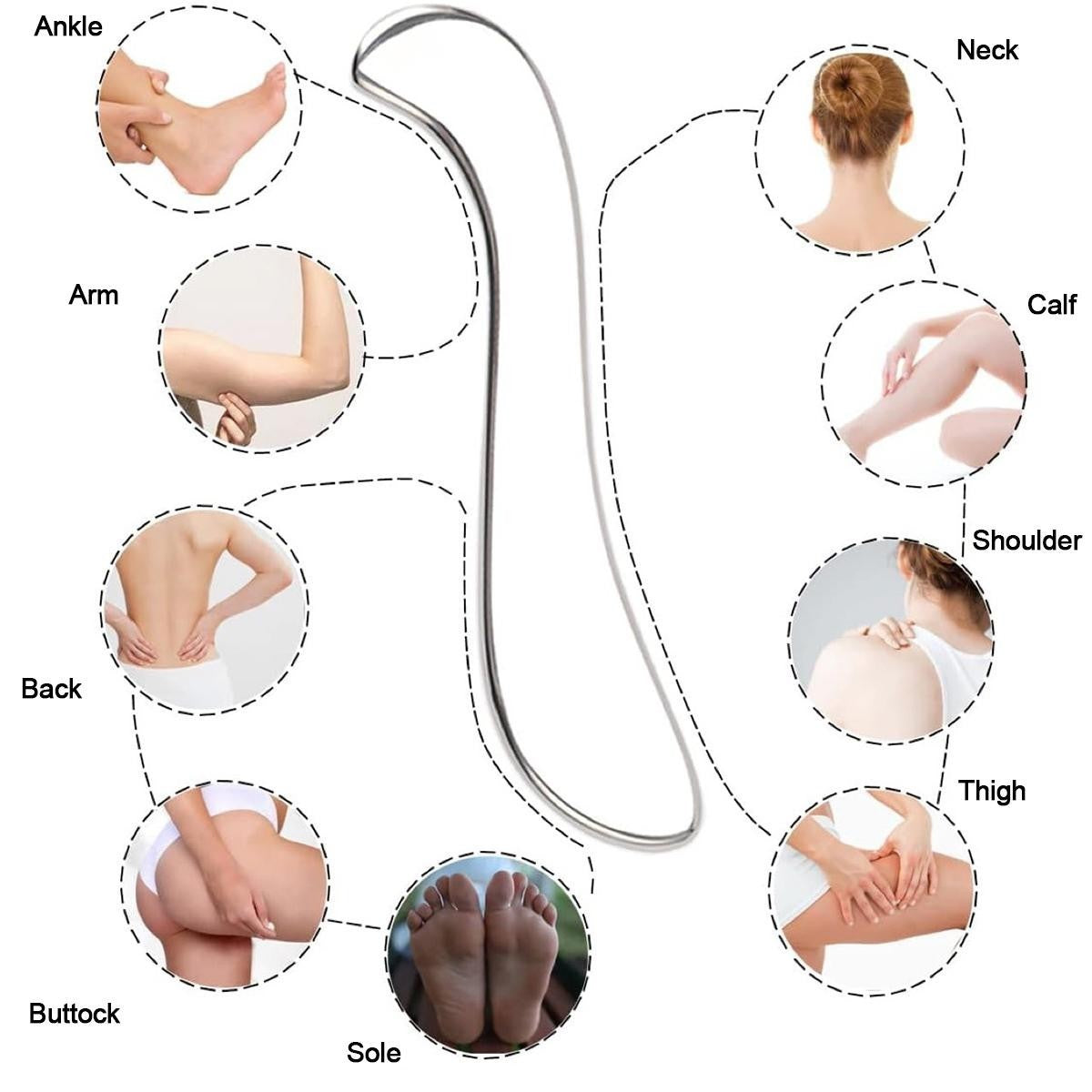 Stainless Steel Gua Sha Tool Scraping Board Body Muscle Scraper Massage Relaxing