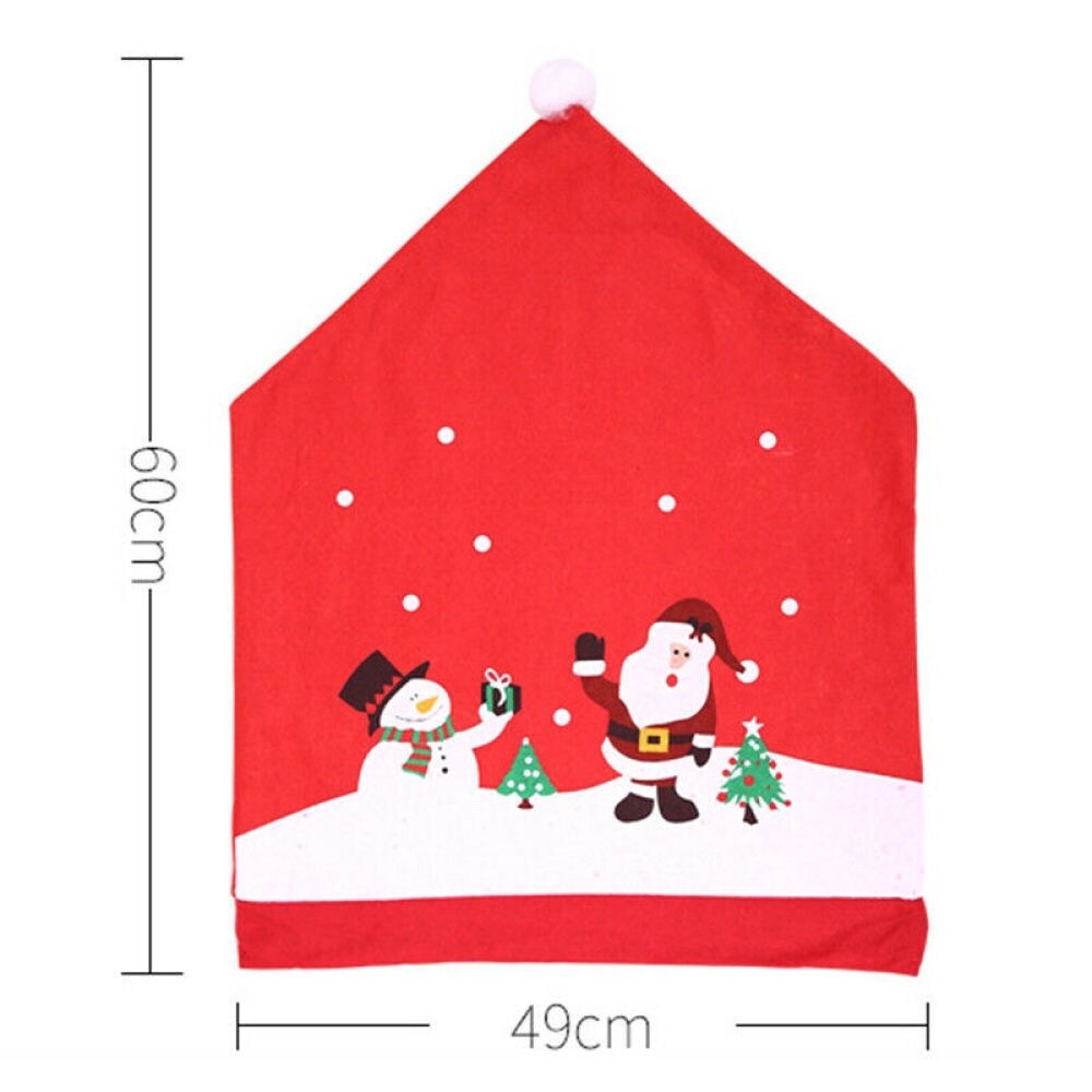 Christmas Decoration Santa Snowman Chair Cover Back Covers Table Party DIY Decor