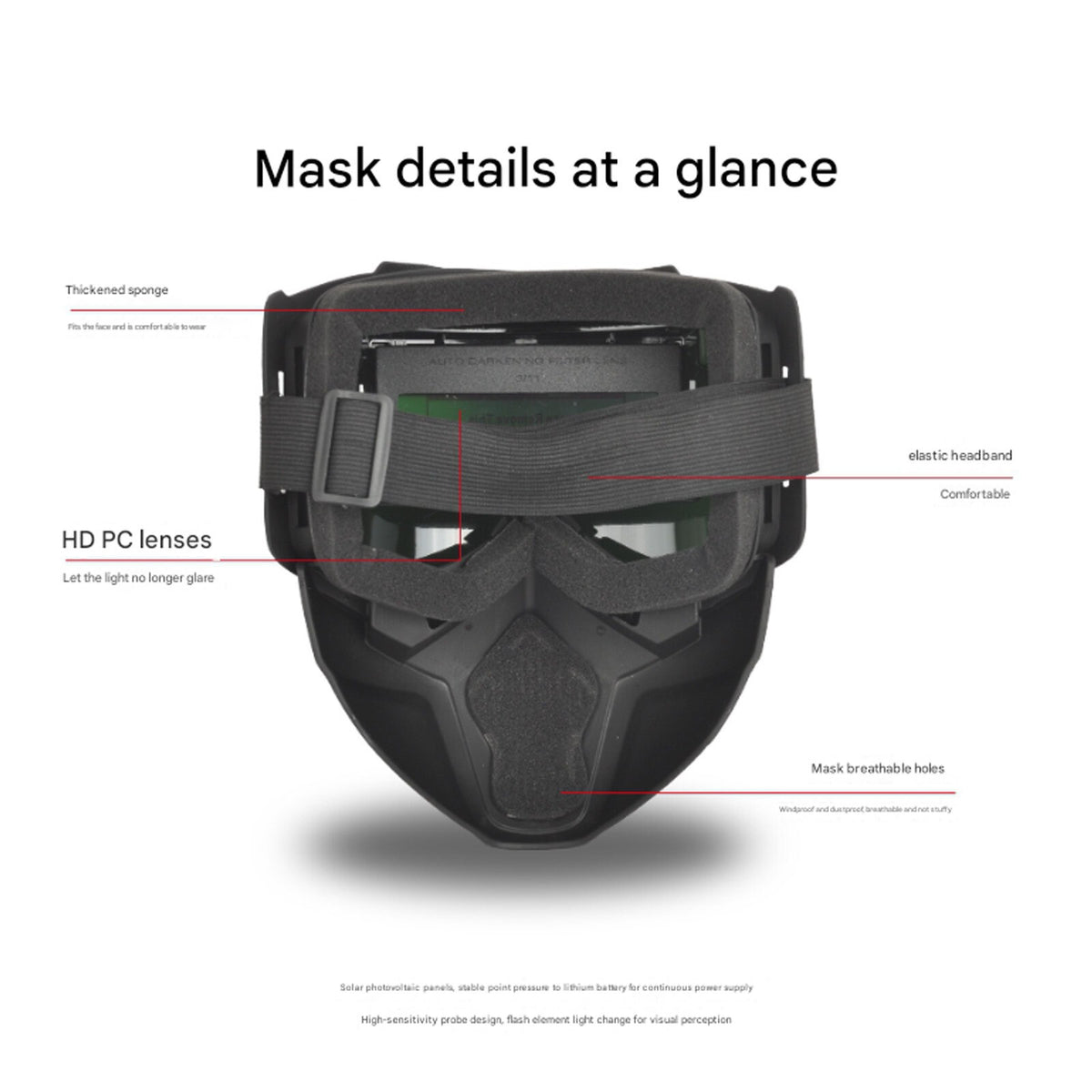 True Color Auto Darkening Welding Glasses Flame Resistant Welding MaskFD