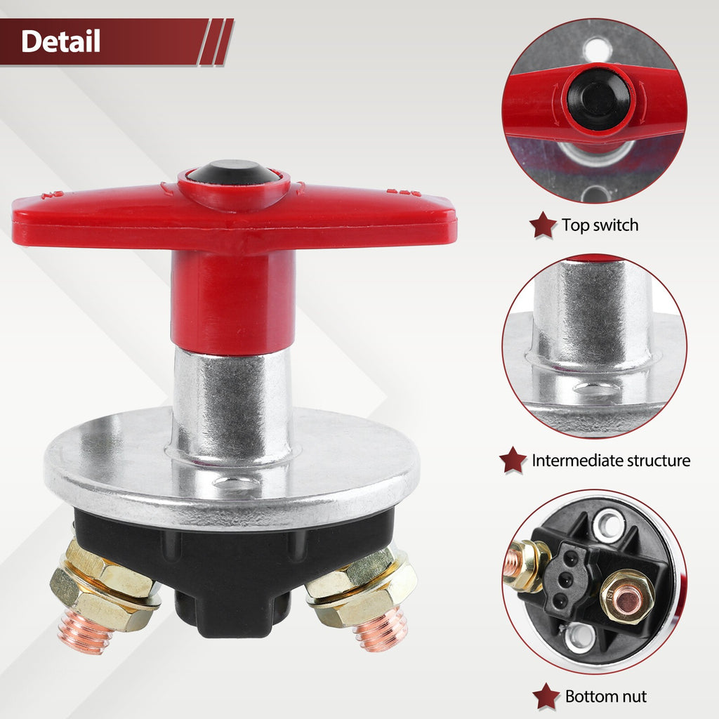 Fixed Key Battery Isolator Cut Off Car Kill Switch 1500 Amp 12v/24v Heavy Duty