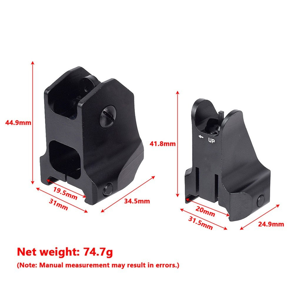 1 Pair D &D Flip-up Low Profile Metal Sight Folding Iron Sights Front / Rear Set
