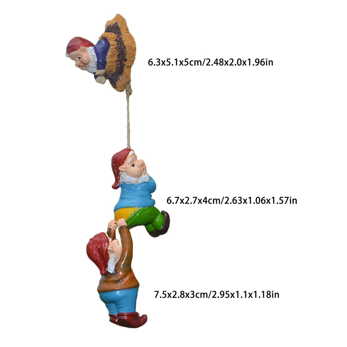 Funny Climbing Gnome Statue, Resin Dwarf Tree Hanging Sculpture Yard Decor