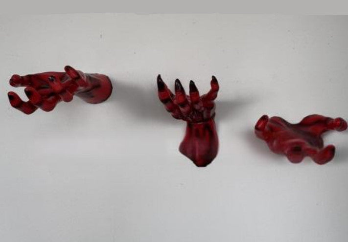 Halloween Decorations Pack 3 Wall Mounted Creepy Reaching Hands No Lighted Candl