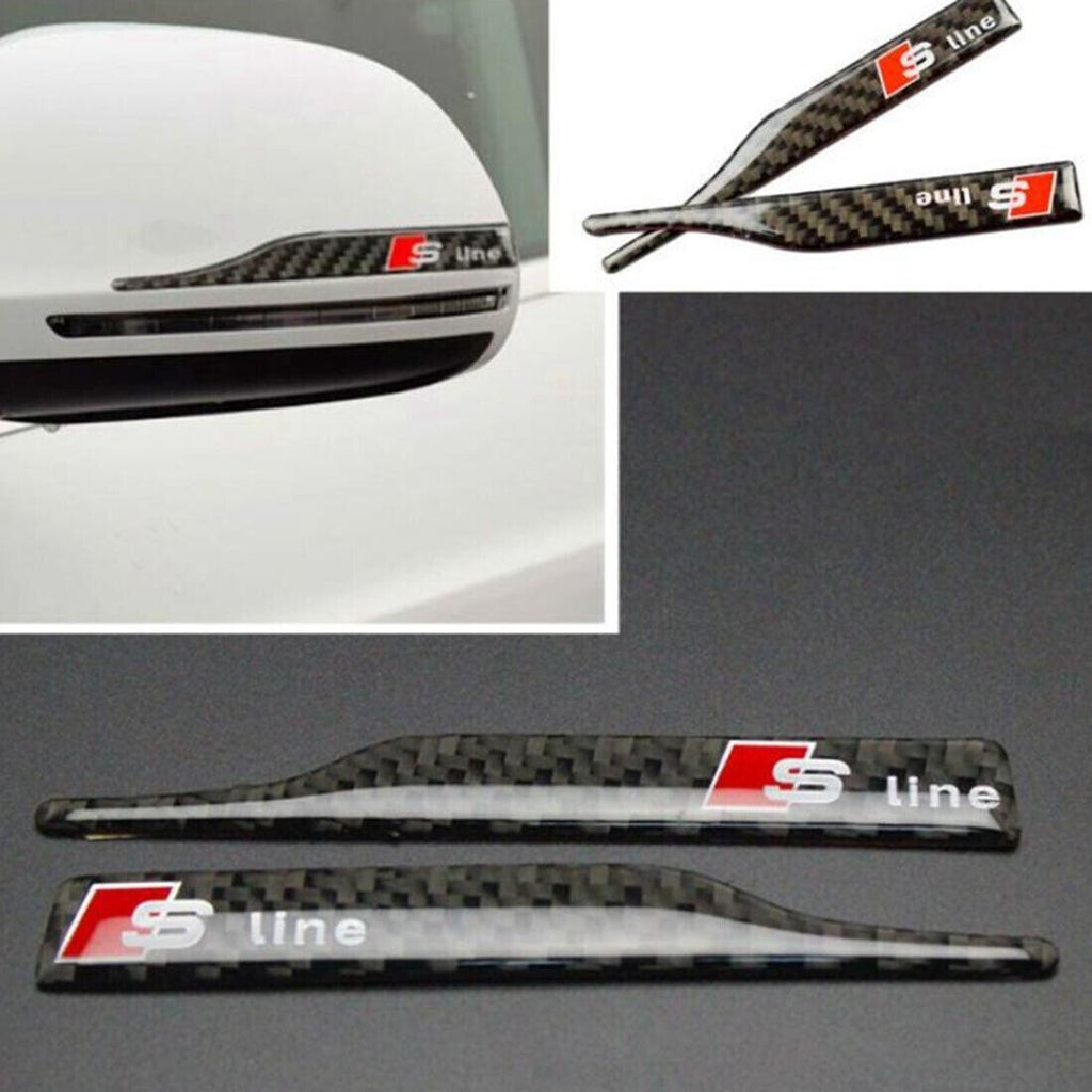S Line Carbon Fiber Rearview Mirror Sticker Anti-scratch Strip for Audi Styling