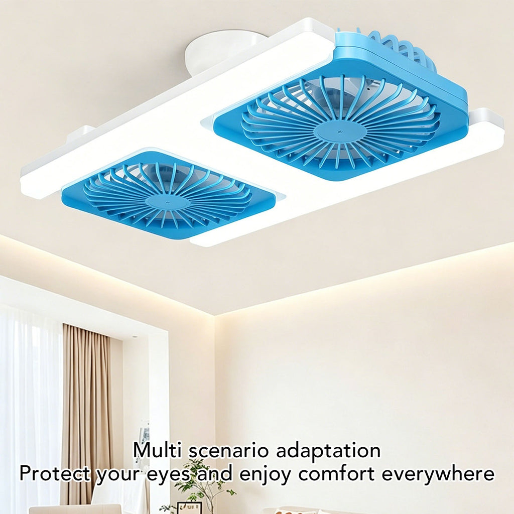 Dual Row Ceiling Fan Light H Type E27 Screw Base Remote Control Adjustable .*