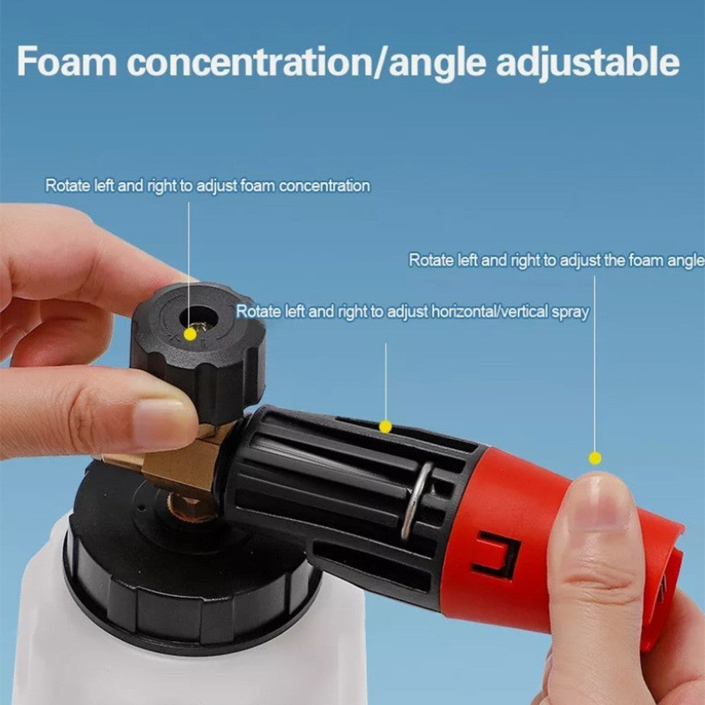 Pressure Washer Gun Soap Bottle 1000ML Cannon 1/4" Quick Release Snow-Foam Lance