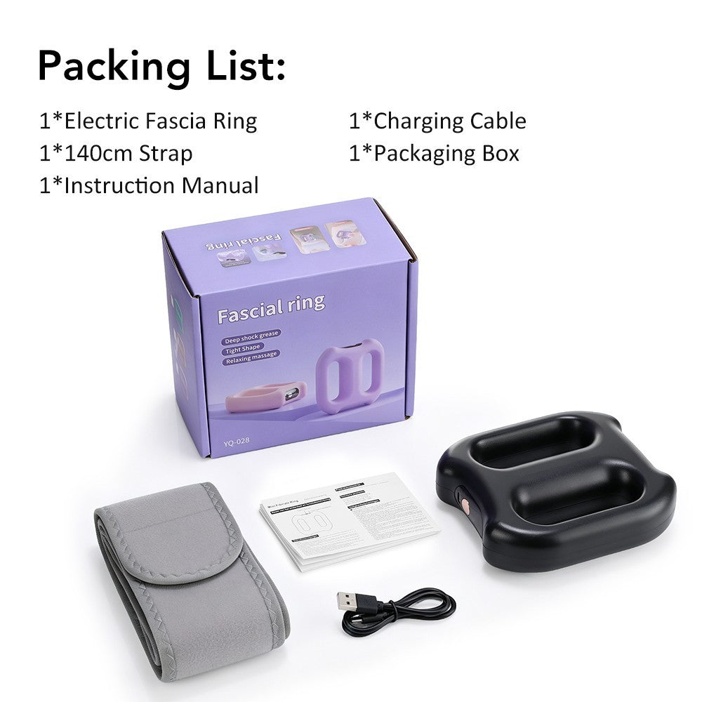 Full Body Vibration Fascia Ring Massager Rechargeable Fat Burning Belt 3 Modes