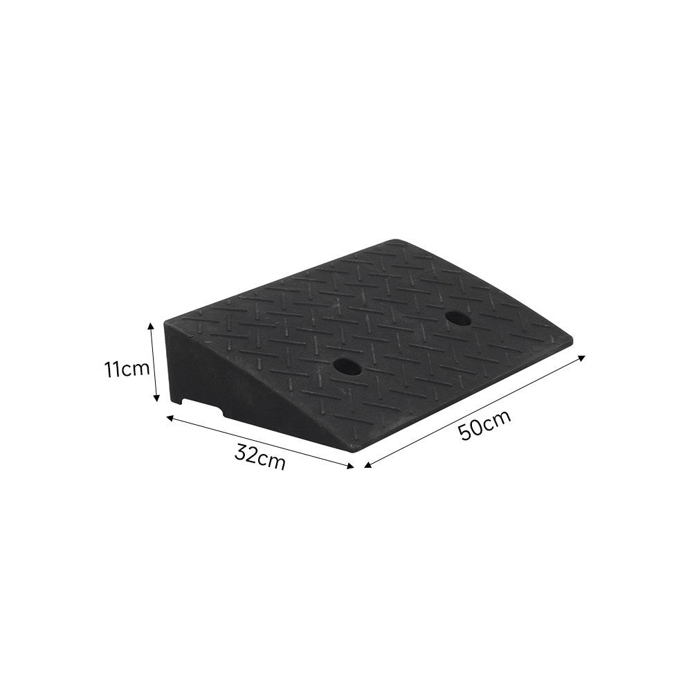 2PCS Durable Plastic Curb Ramps - Anti-Slip Access for Wheelchairs & Motorcycles
