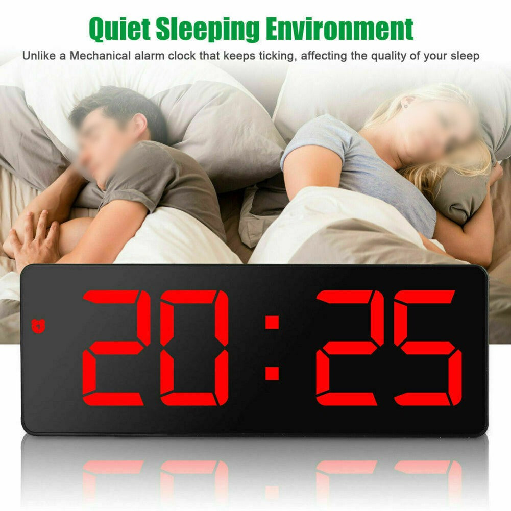 Alarm Clock Led Display Digital Mirror Voice Clock Battery/Plug-In Dual Purpose