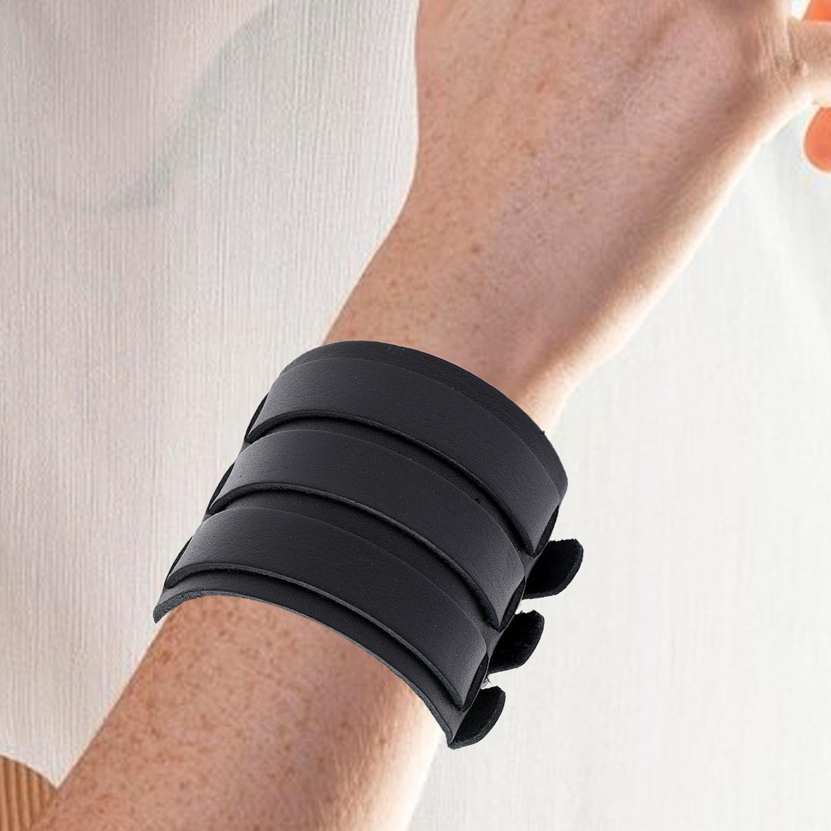 Men Cuff Bracelet Charm PU Accessories Wrist Bangle for