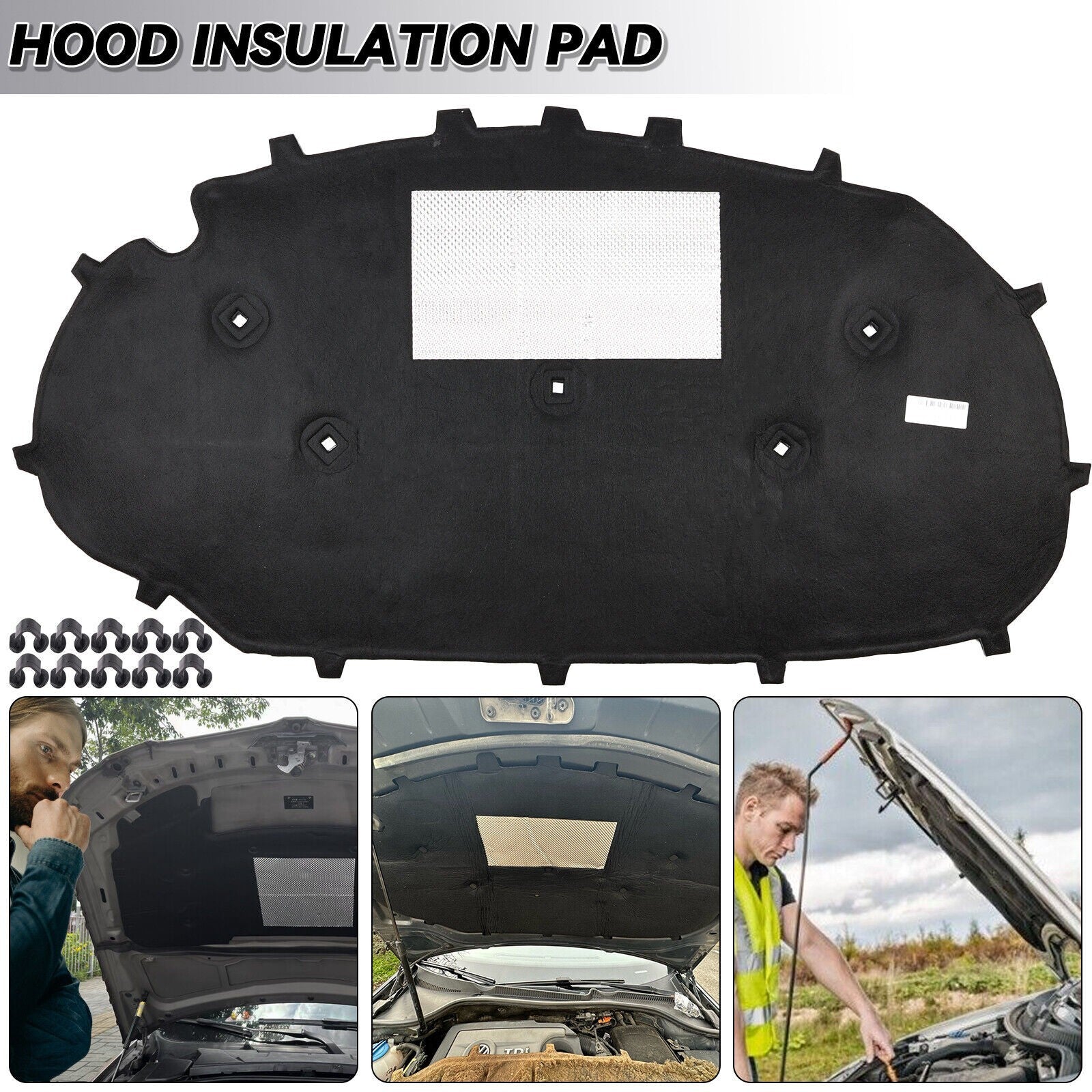Thermal Insulation Mat Sound Proof Heat Shield For Volkswagen Golf6 Hood Cover