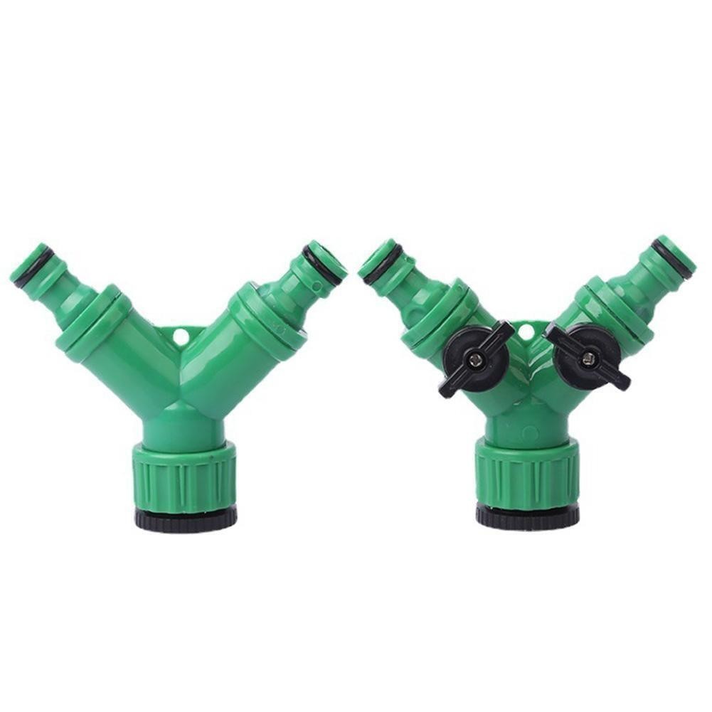 2 Way Double Outside Garden Water Hose Pipe Tap Splitter Dual '' Connector uk