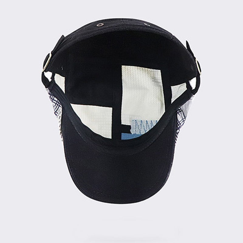 Men Patchwork Flat Cap Cotton Golf Driving Cabbie Gatsby Cap Beret Newsboy Hat