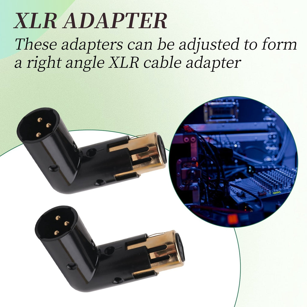 2PCS Audio Adapter Plug Adjustable Male to Female Right Angle XLR Adapter3750