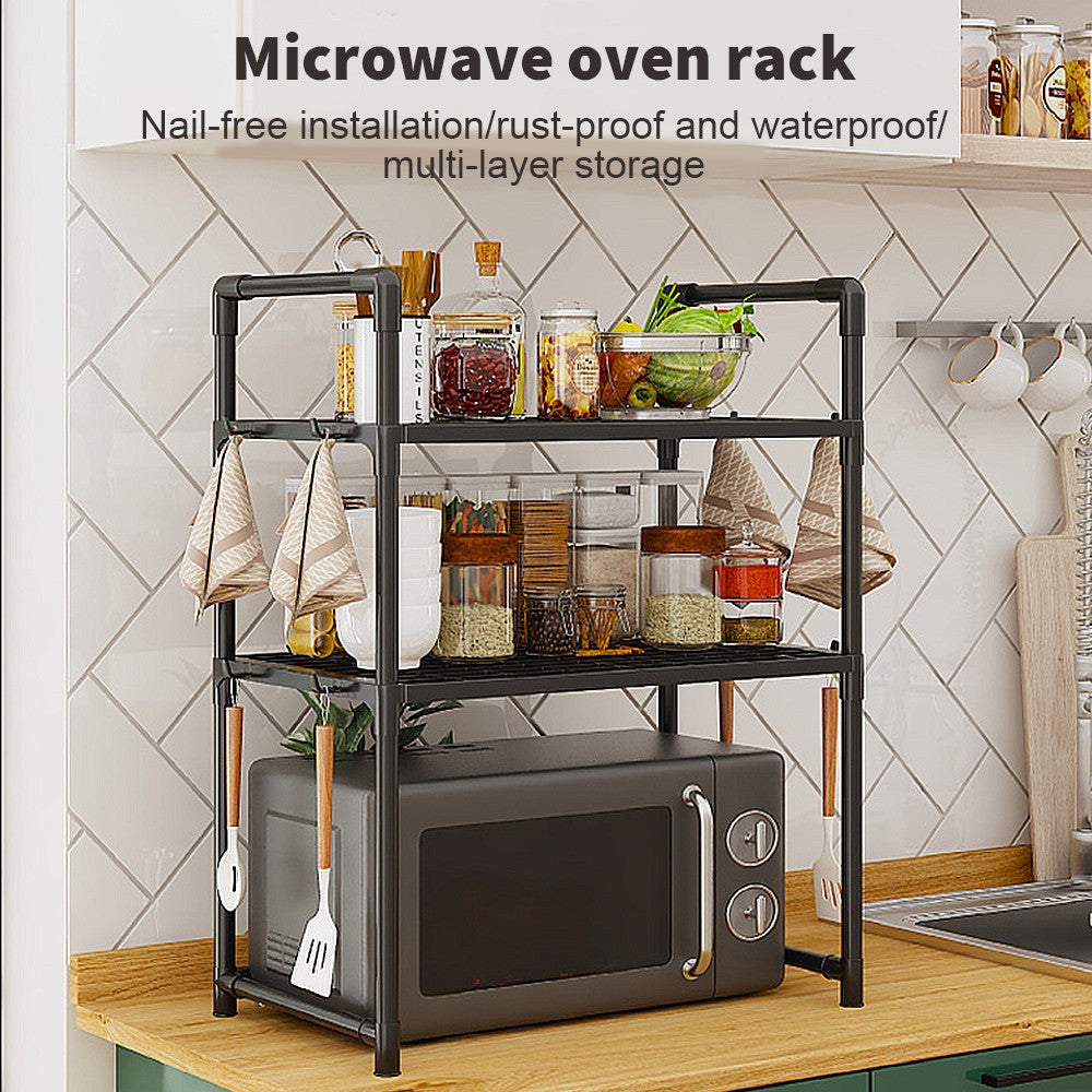 2/3 Tier Microwave Oven Rack Stand Storage Holder Kitchen Corner Shelf UK