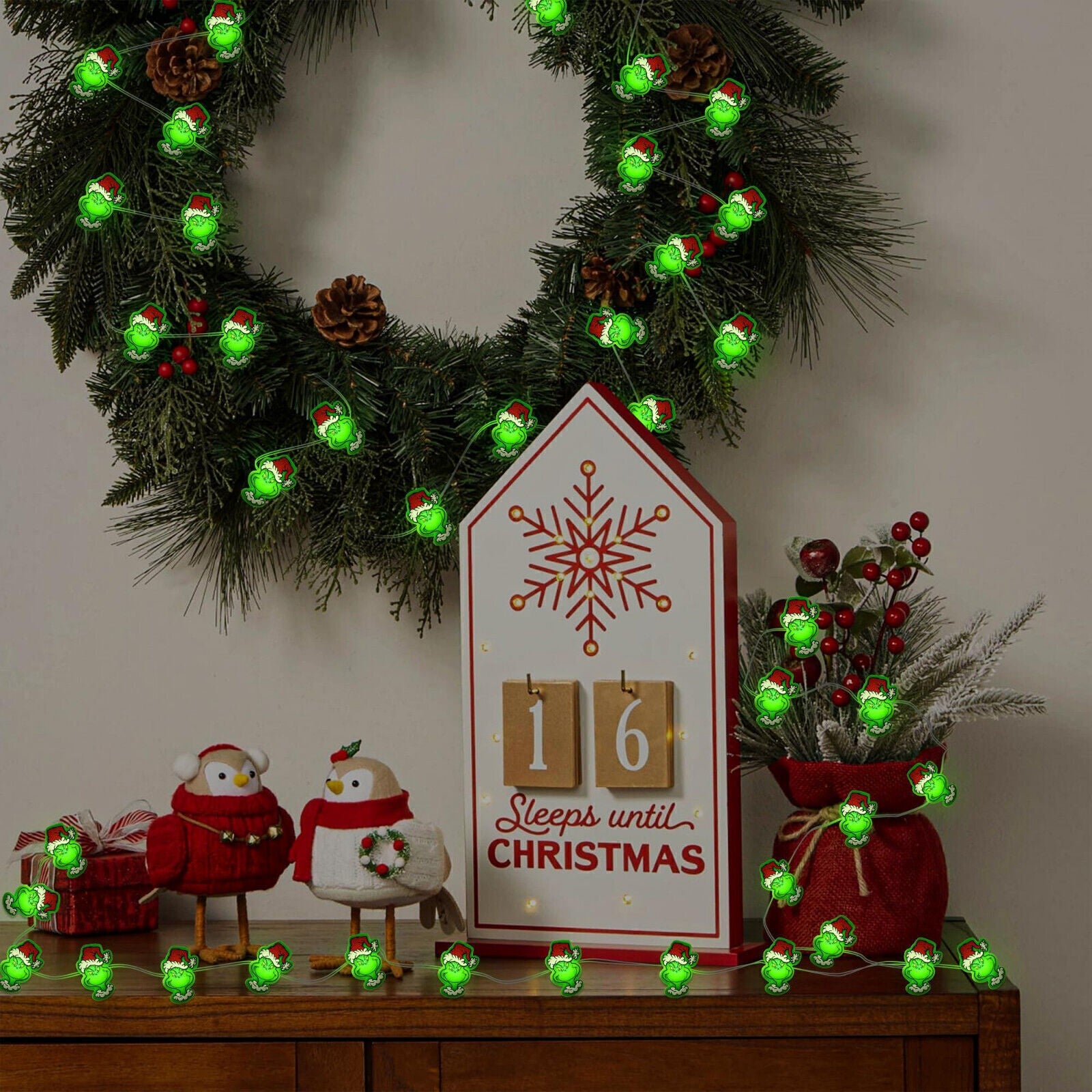 1/2/3M LED Christmas Copper Wire Lamp Grinch Wire Lamp String Lights