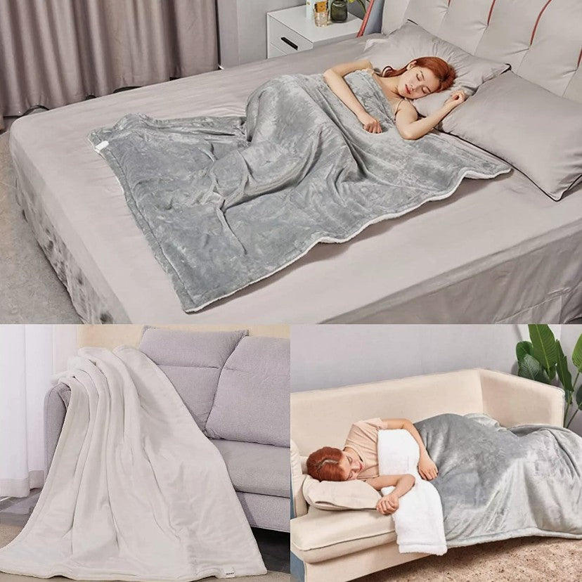 Electric Over Blanket Throw Heated Soft For Bed Sofa Double Single 160x130cm
