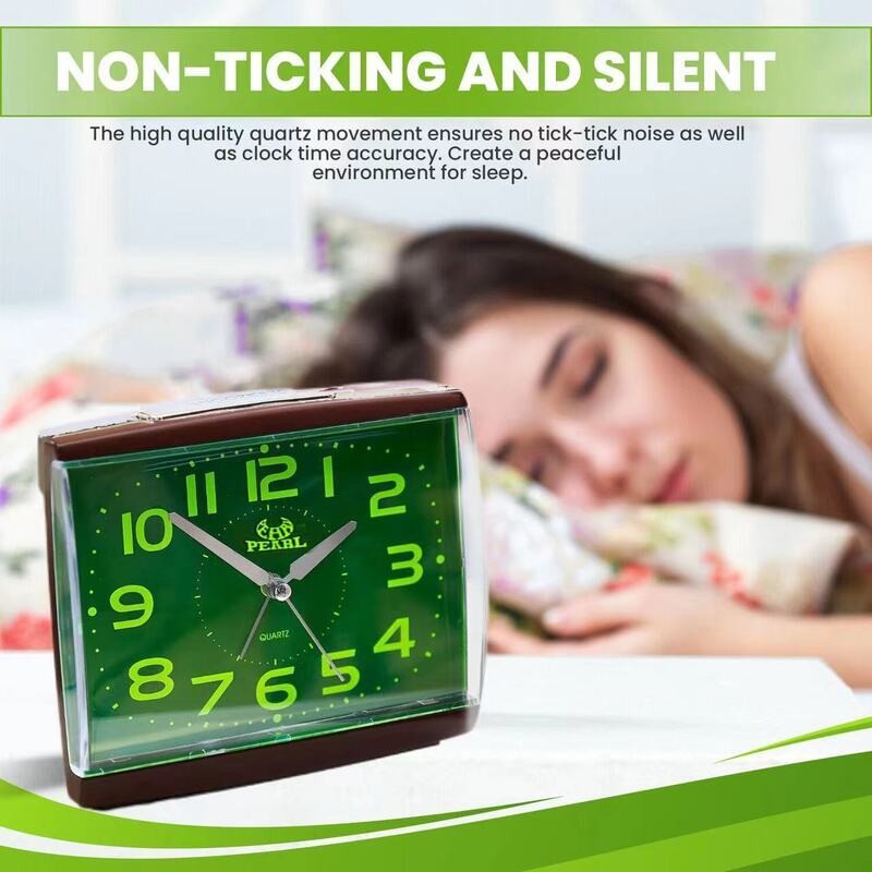 Silent Bedside Alarm Clock Glow in the Dark Clock Battery Operated UK