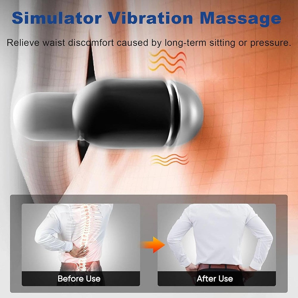 3-in-1 Electric Lumbar Support Pillow with Heat,Vibration &Traction,Waist Relief