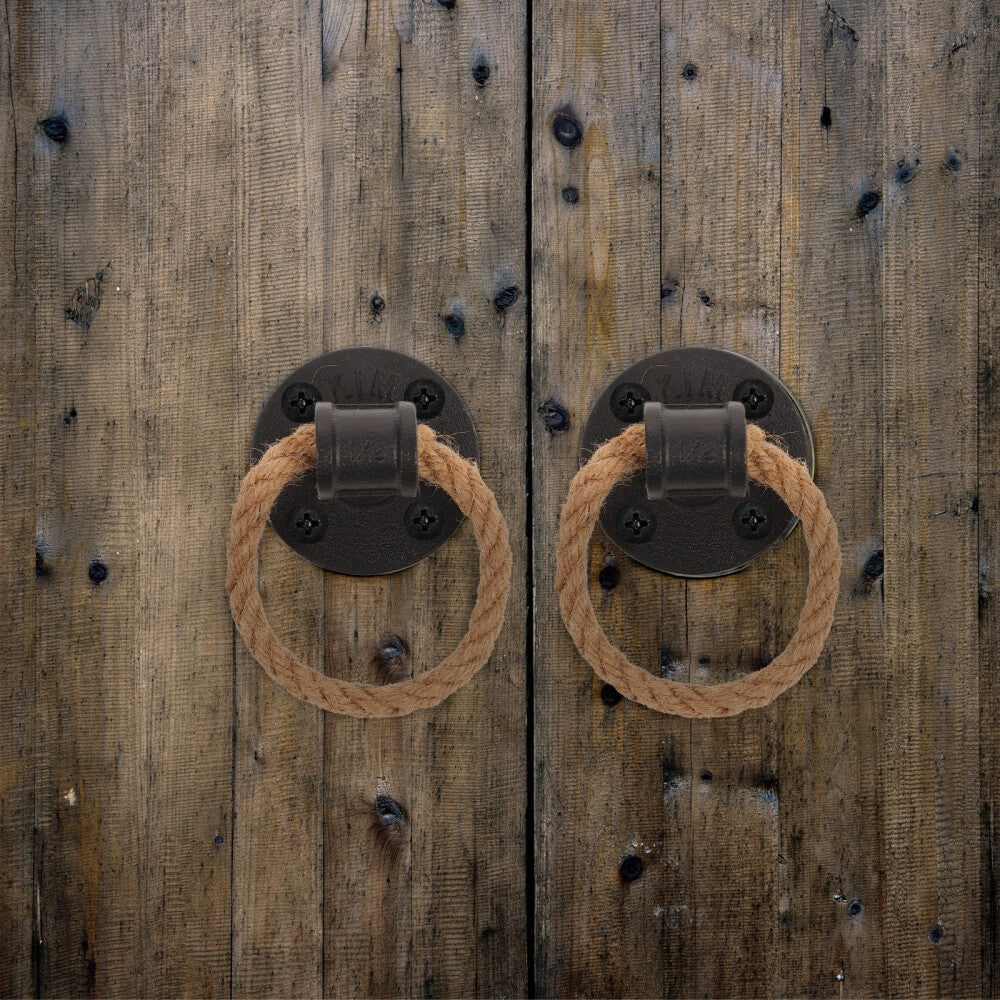Rope Pull Handle Ring Handles Rustic Door Wall Mounted