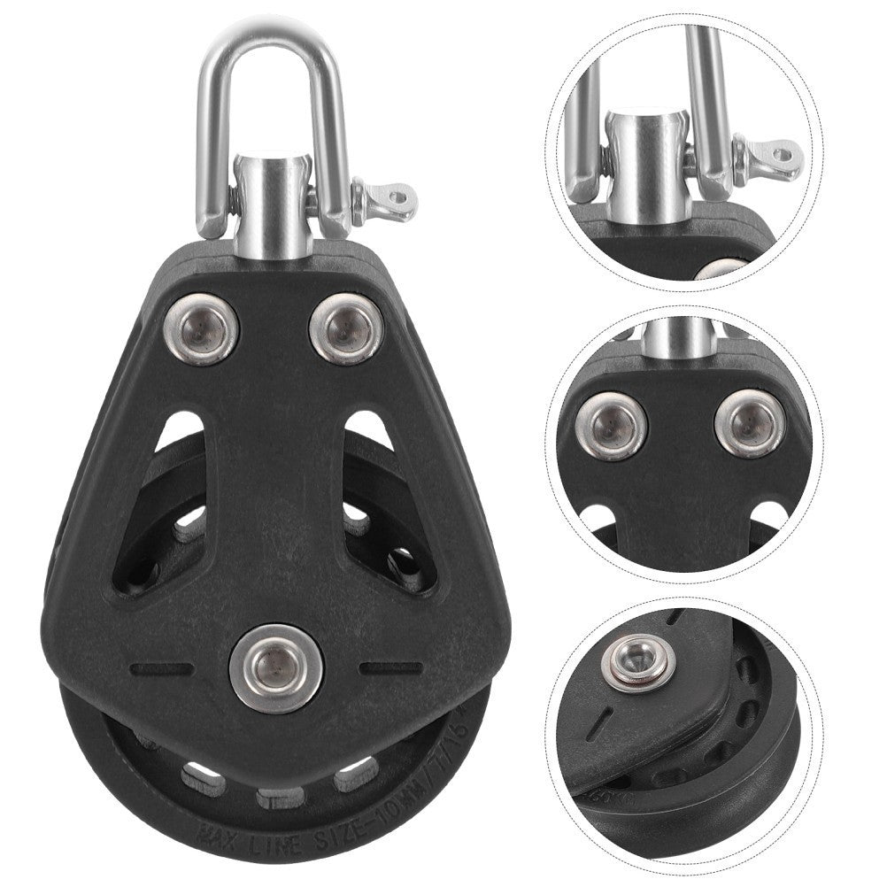 Single Swivel Pulley Block Nylon Fitness Bearing Lifting for Sailboat