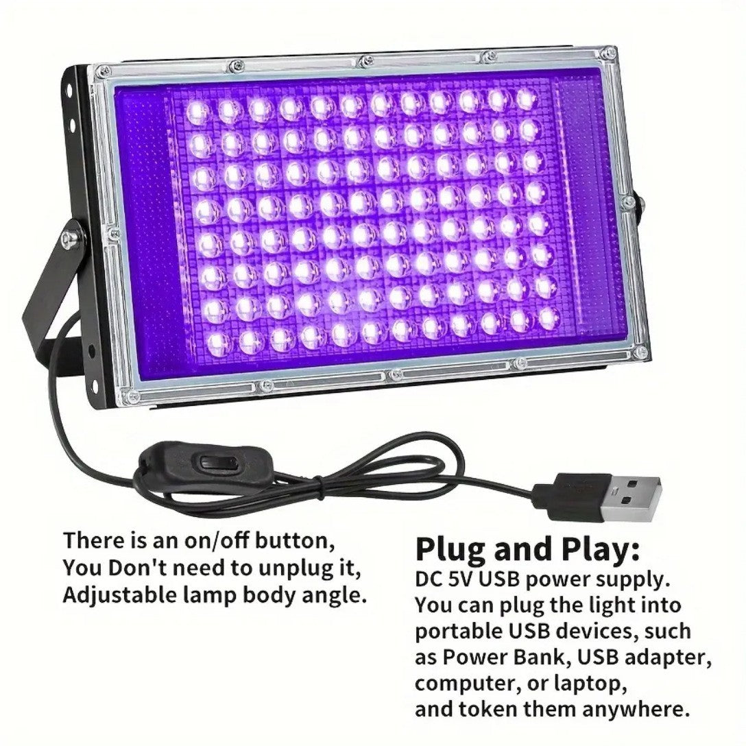 USB 100W purple light 395nm UV curing lamp fluorescent detection lamp shado