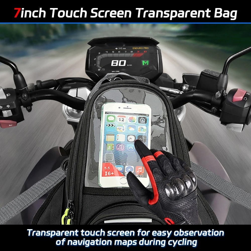 Waterproof Motor Tank Bag Black Oil Fuel Tank Magnetic Motorbike Motorcycle Bag