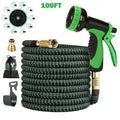 Heavy Duty Expandable Garden Hose 10 Function Flexible Spray Water Gun 100FT
