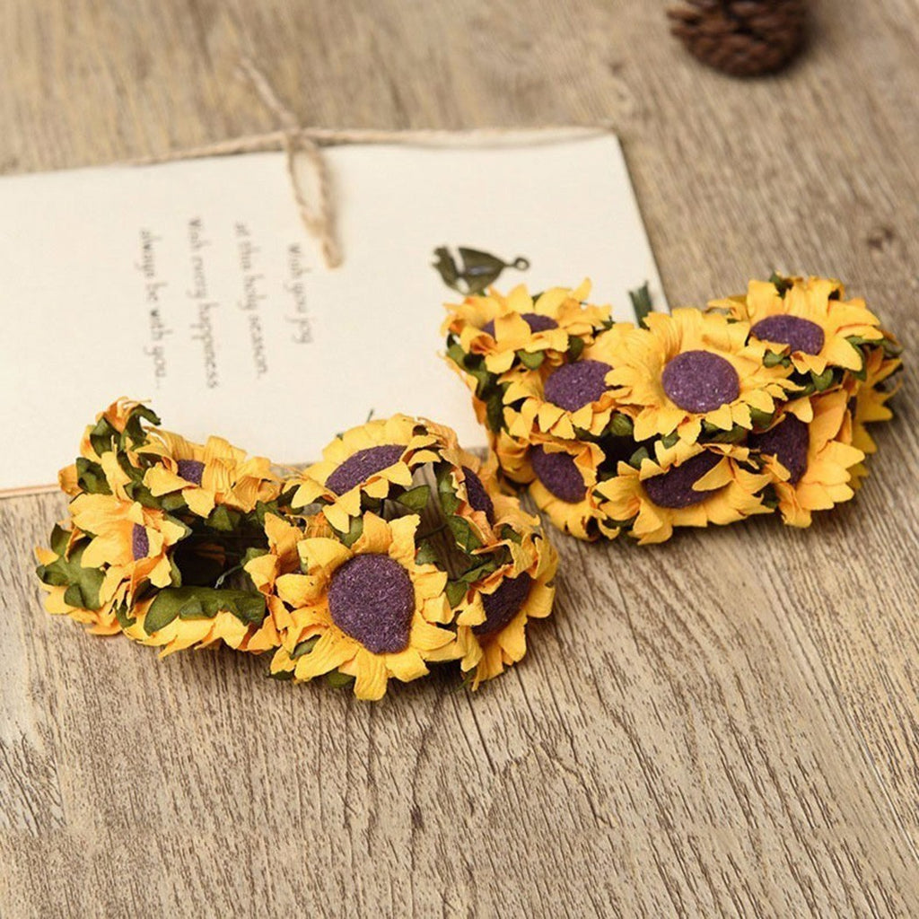 Handmade Sunflower Perfect for Garland Crafts and Wedding Cakes Pack of 100