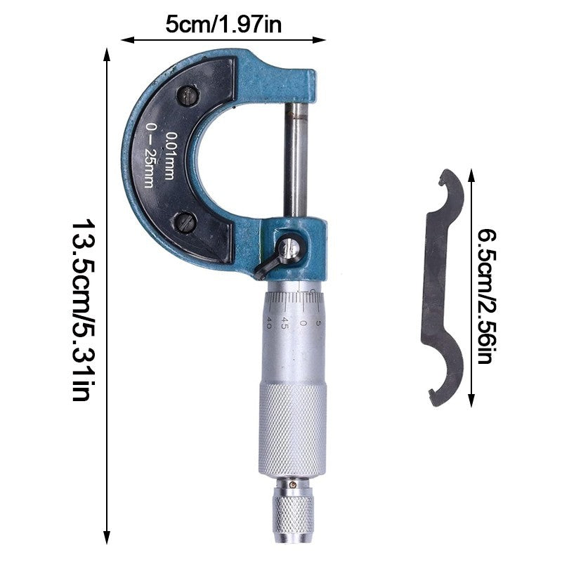 0–25mm Outside Micrometer Caliper Metric Precision Gauge 0.01mm Tool
